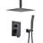 Matte Black Ceiling Mounted Shower - Handheld & 16" Head Corrosion Resistance And High Showering Structure For Consistent Use,-120920837