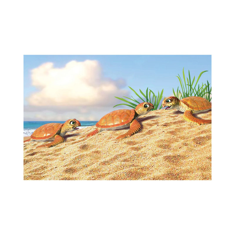Bébé tortue, H 8 po x l 12 po x P 0,75 po