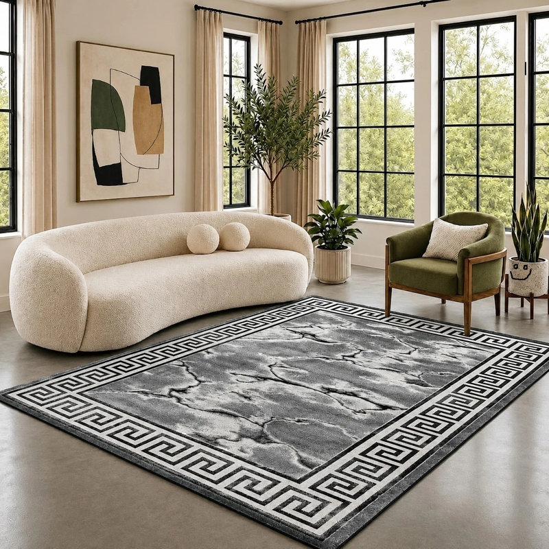 Abstract Kilim Area Rug, Emerald, Rectangle 160 x 230 cm