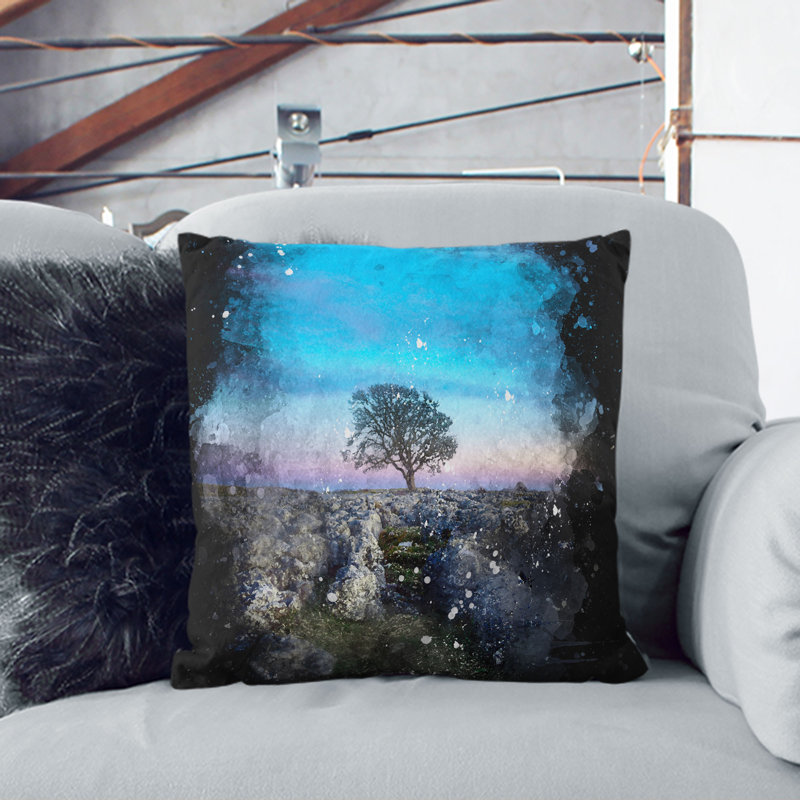 Square Throw Cushion, Black, 55cm H x 55cm W x 20cm D