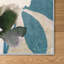 Tapis floral lavé à la main pêche, sarcelle floral 5 pi x 8 pi, tissé à la machine, 100% polyester, velours de 2 mm, antidérapant.-1345512698