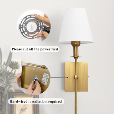 1-Light Iron Hardwired Wallchiere