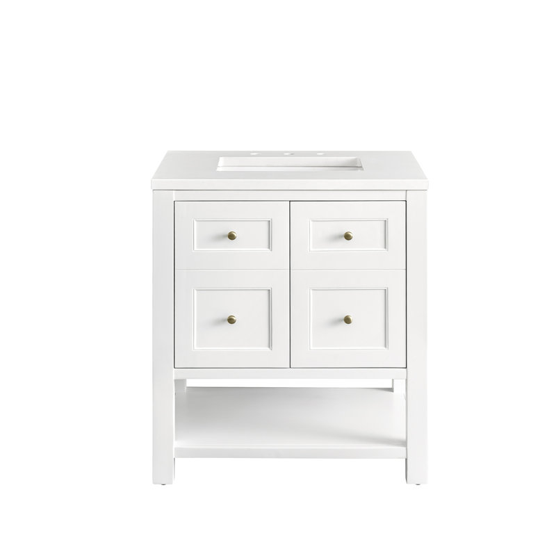Breckenridge 30'' W Single Vanity, White Zeus, Bright White, 8" Widespread