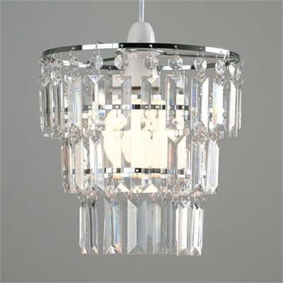 24.5cm H Drum Lamp Shade in Clear