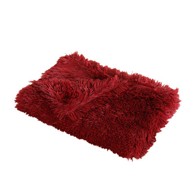 Furry Pet Blanket Four Season Warm Large, 30.71x21.26 inches, Wine