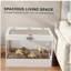 Cage pour animal de compagnie avec couvercle et serrure ouvrable, cabane, accessoires, blanc