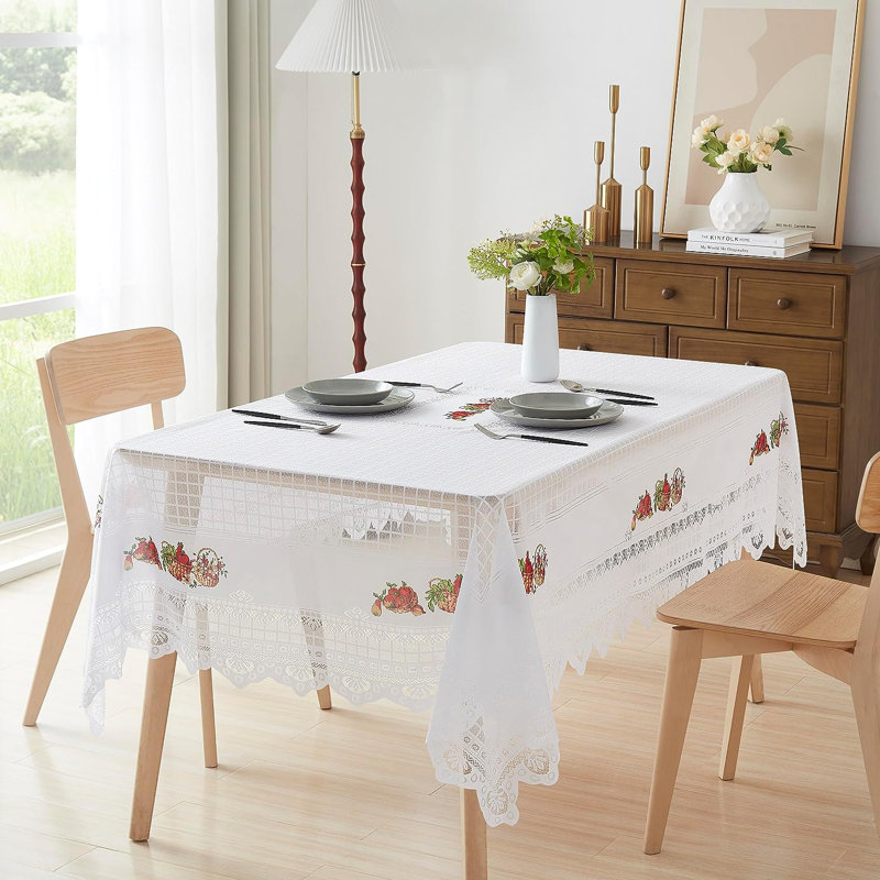 Linge de table Bahe, Blanc, 84 po x 60 po