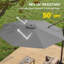 Parasol en porte-à-faux 10 pi avec tissu teint dans la masse, abat-jour luxueux avec rotation à 360 °-657931363