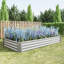 Ensemble de potager surélevé en métal - 45,67 po Profondeur de 11,47 po de hauteur, lit argenté pratique pour hauteur, construction, assemblage rapide-280840459-280840688