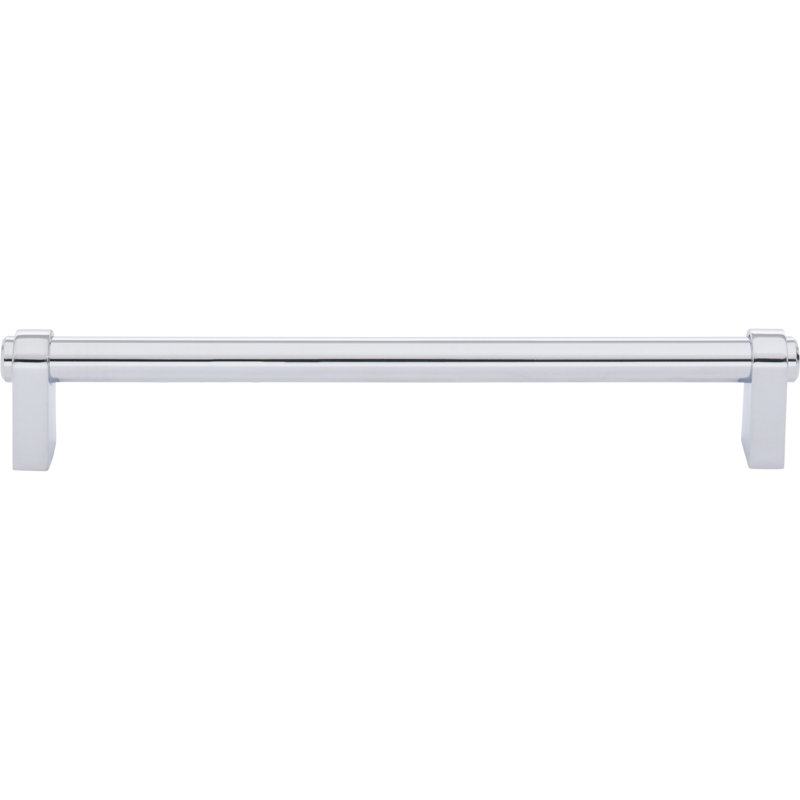 Lawrence Bar Pull, Polished Chrome, 7 9/16" Center To Center
