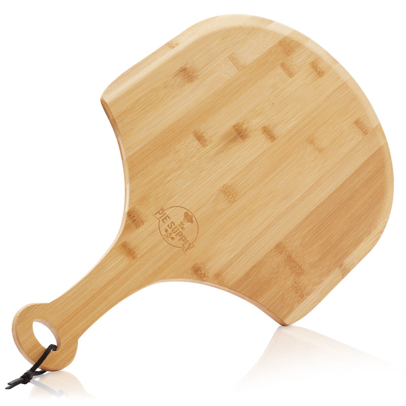 Pie Supply Bamboo Pizza Peel, 0.5" H x 12" W x 19.75"L