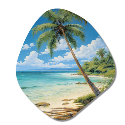 Rickert - Unique Shape Palms Metal Wall Art, Asymmetrical Metal Wall Sculpture Print