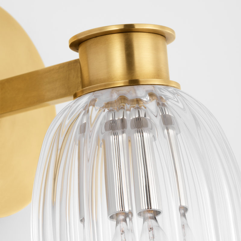 Asalea 1 - Light Bath Sconce, Hand Rubbed Antique Brass