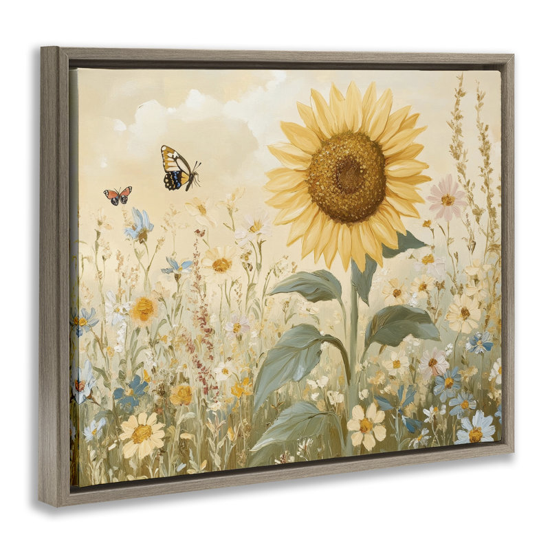 Cadre flottant Sunflower Wonder, Cadre flottant orme Montalcino, H 25 po x l 31 po