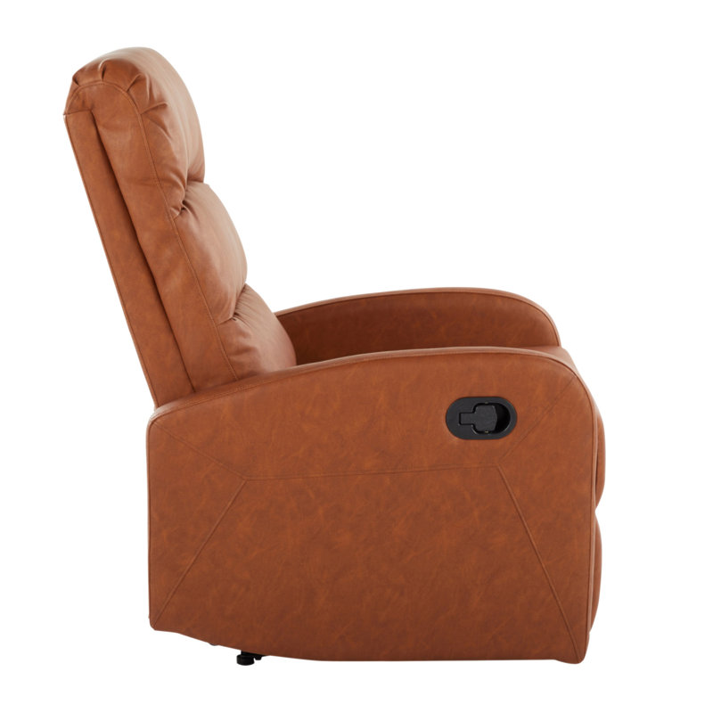 Dormi Contemporary Recliner Chair In Camel Faux Leather By Lumisource, Camel