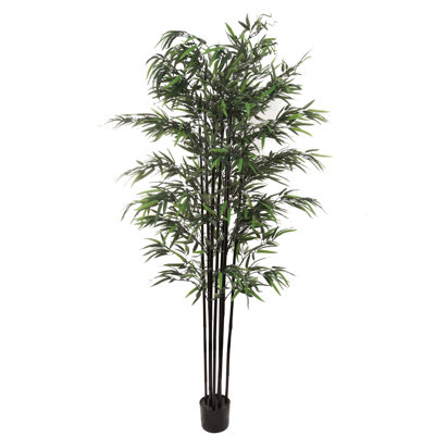 1-pack 7ft Artificial Black Bamboo Tree With 1872 Leaves – Tall Realistic Faux Plant For Indoor Décor, Modern Decorative Tree For Home, Office, Living Room