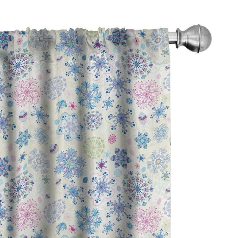Snowflake Semi-Sheer Rod Pocket Curtain Panels, 28" x 95"
