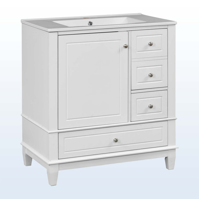 30" Bathroom Vanity with Sink, White