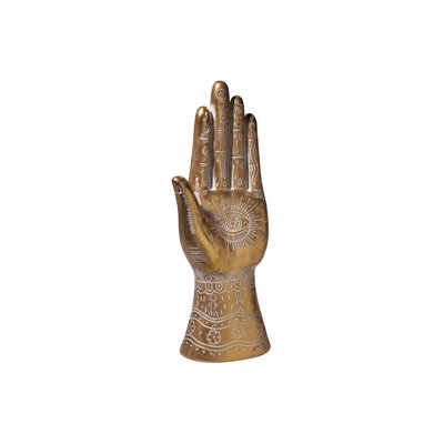 Ceramic Left Hand Figurine Matte Finish Gold-