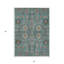 Tapis bleu sarcelle à motif oriental turquoise et beige 5 pi x 8 pi