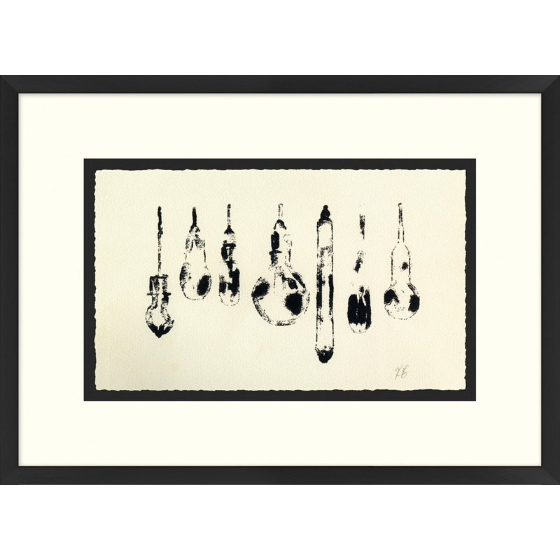 Ampoules - Peinture encadrée sur papier