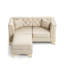 Canapé Chesterfield modulaire 2 places, canapé en similicuir avec capitonnage à boutons fait à la main, accoudoirs garnis de métal et pieds minces en métal, comprend 2 coussins-343844013
