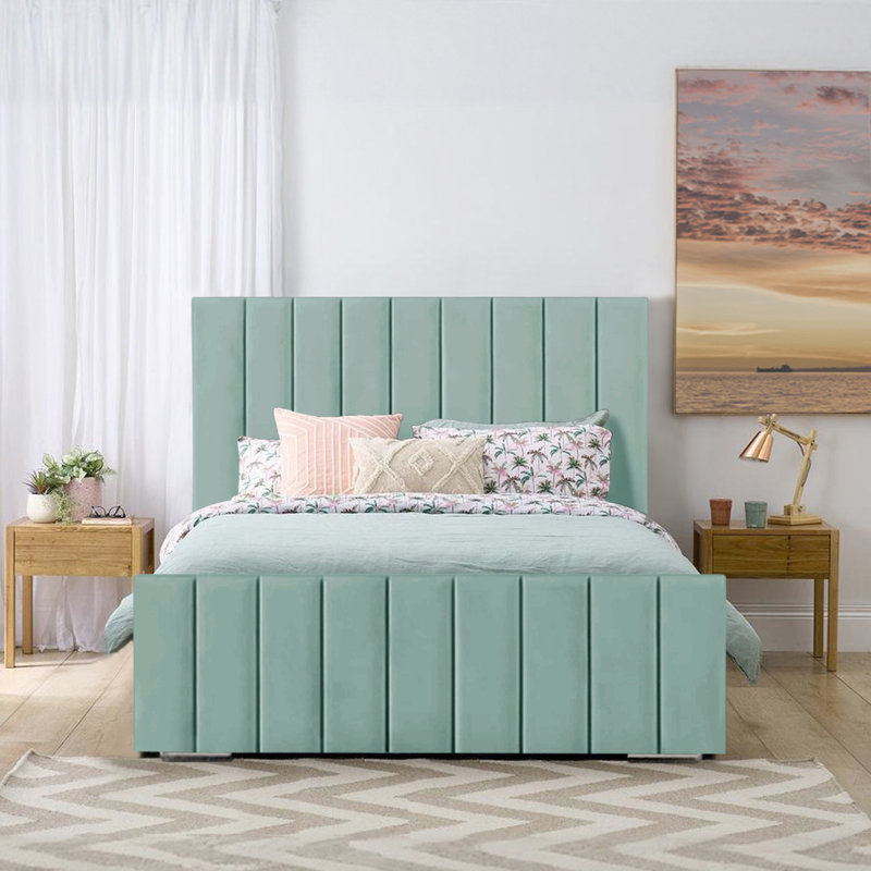 Arlon Upholstered Bed, Duck Egg, Small Double (4')