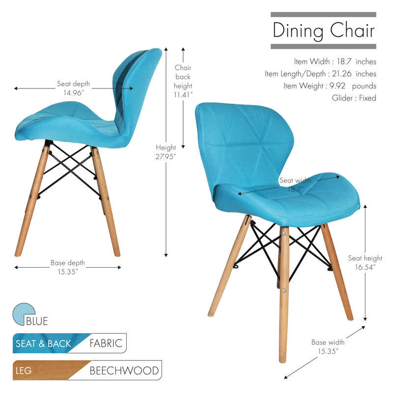 Chaise d'appoint rembourrée en tissu Boscobel, Bleu