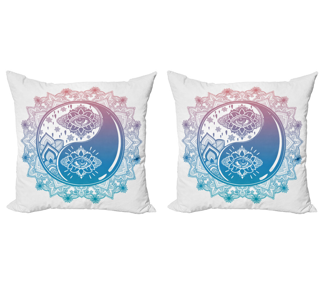 Kissen Kissenbezug, Ying Yang Mandala, Rosa Blau