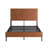 Vintage Square Upholstered Full Size Platform Bed, Classic Brown, MDF and Metal Construction, No Box Spring Required
