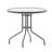 Amlie 31.5" Round Glass Metal Table with 4 Metal Aluminum Slat Stack Chairs-1277366510