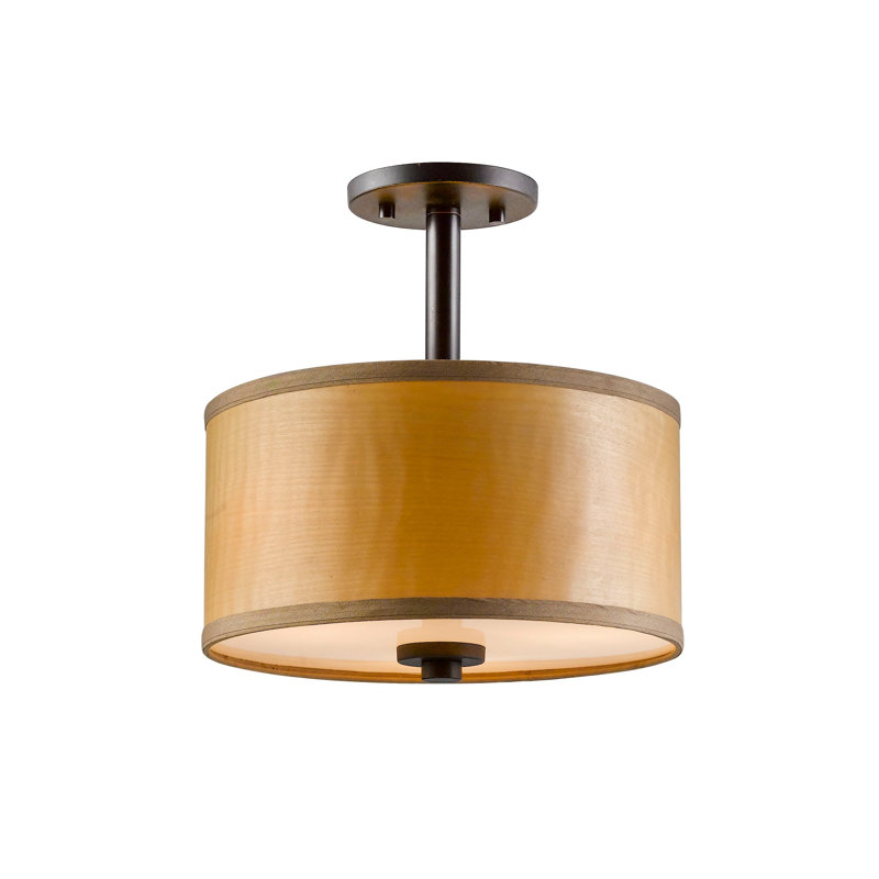 Bronze Brulee Drum Semi-Flush Ceiling Mount Light