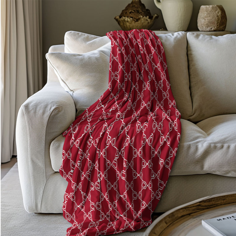 Ruby géométrie - couverture Sherpa 1 pièce de qualité supérieure 0211, L 60 po x L 80 po