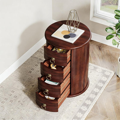 Wood Bedside Table,Side Table,Round End Table
