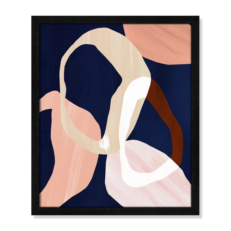 Loop II Print par Violets Print House, L 16 po x H 19 po, Grain de bois noir, Impression encadrée