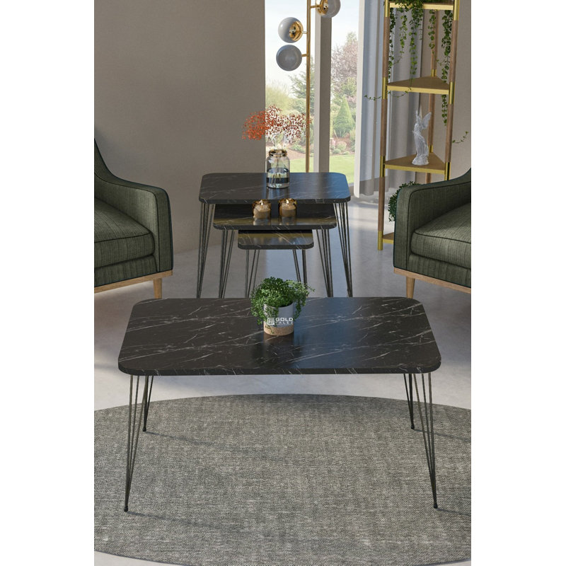 Jonathon 35cm Console Table, Black Marble