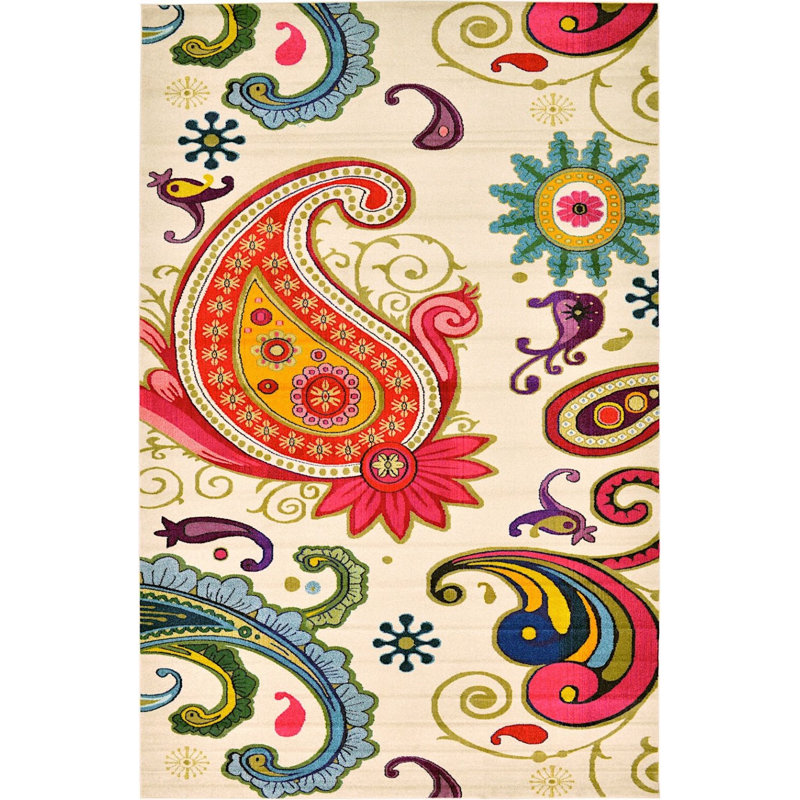 Eddins Washable Paisley Indoor Rug, Rectangle 10'6" x 16'5"