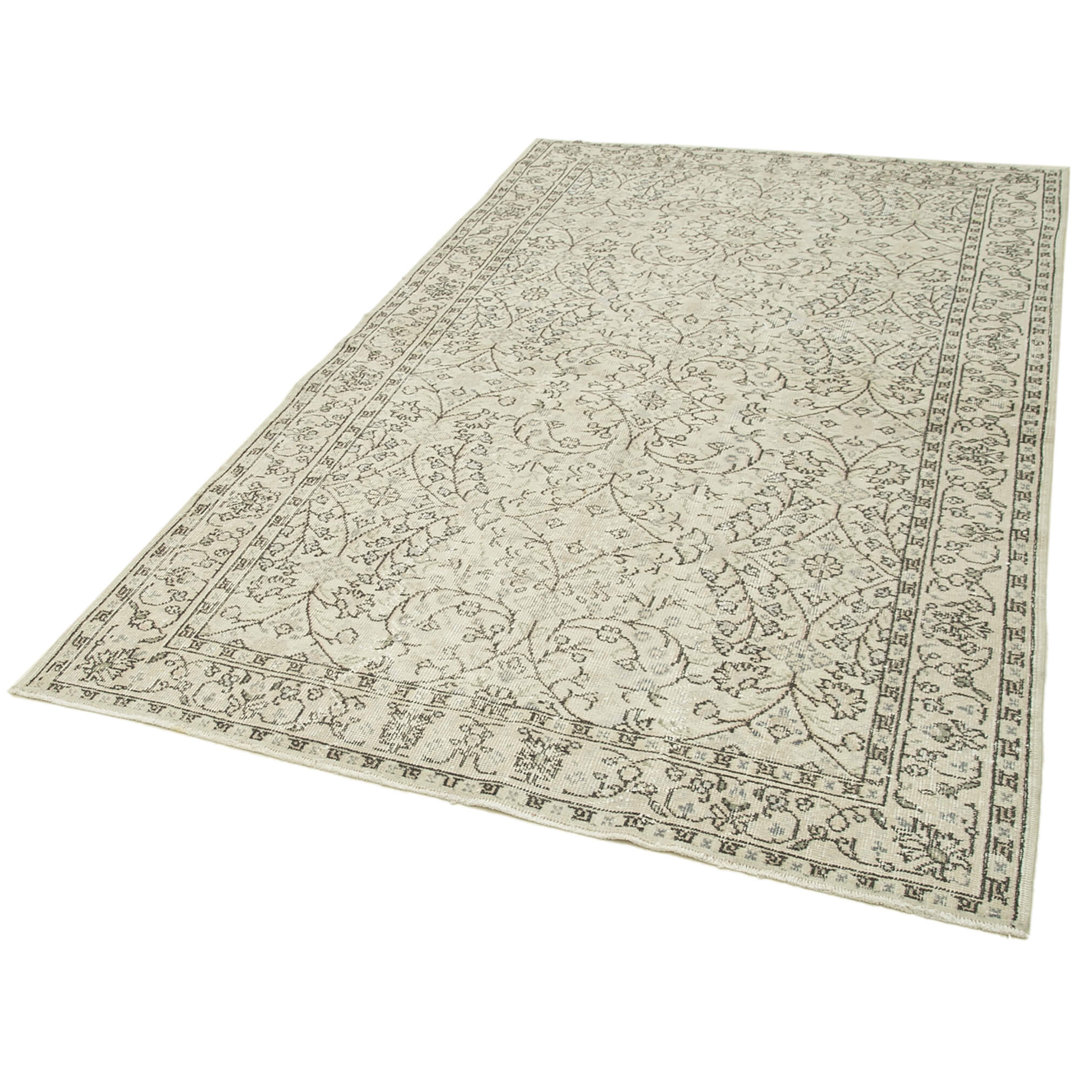 Vintage Beige Vintage Wool Handmade Area Rug