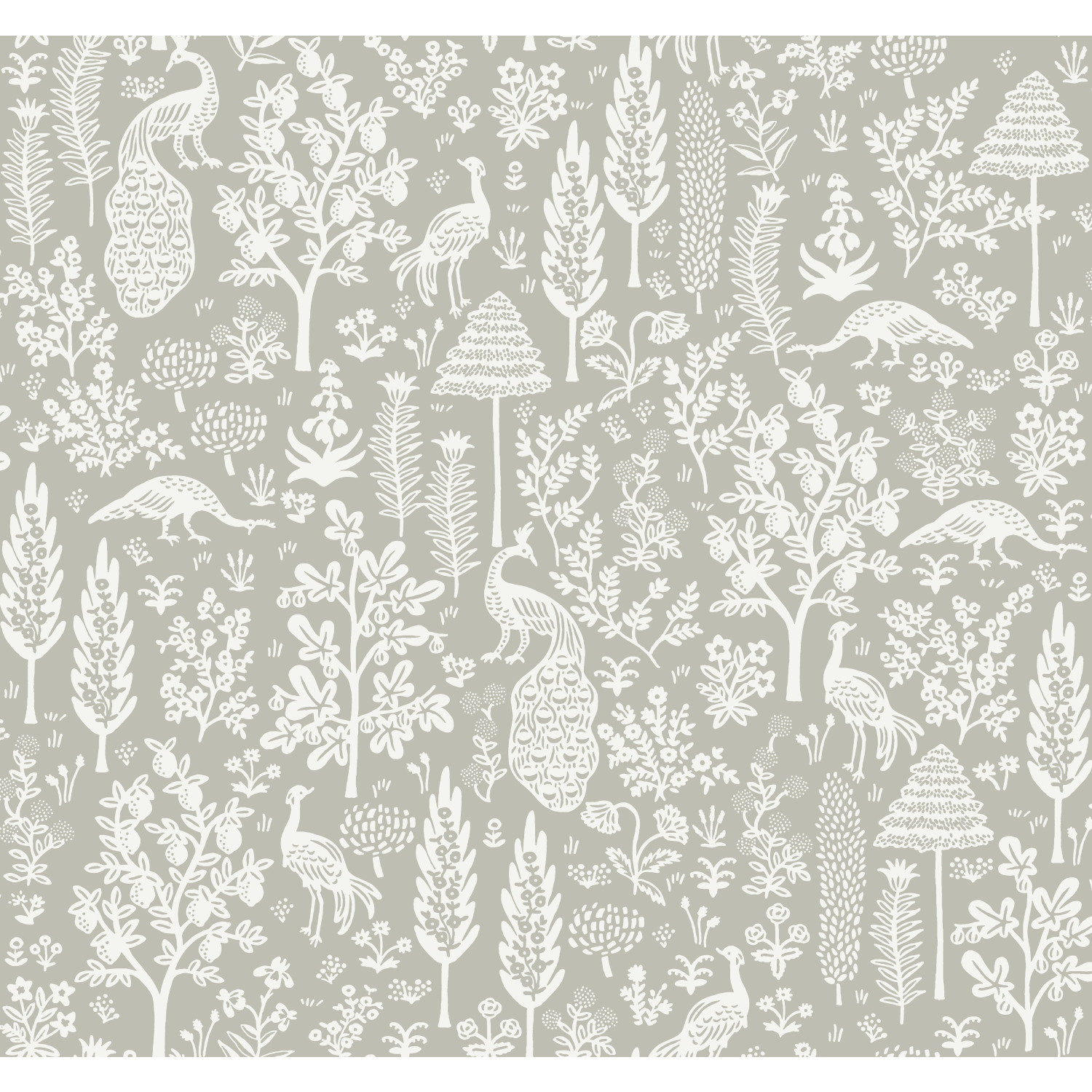 Menagerie Toile Wallpaper Roll, Black