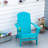 Sky Blue Wood Chair With Cup Holder, For Patio, Lawn, Deck, Garden, Backyard, Fire Pit Wooden Shade Place