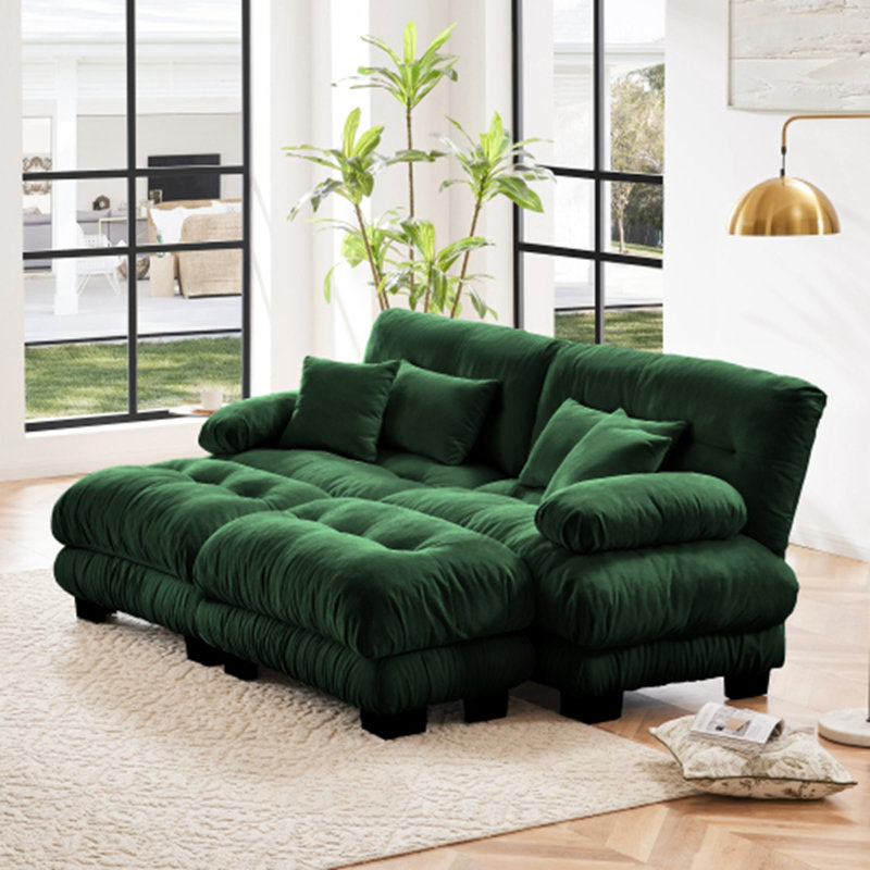 Canapé-lit Cloud Couch, Vert, H 35,4 po x l 94,4 po x P 36 po
