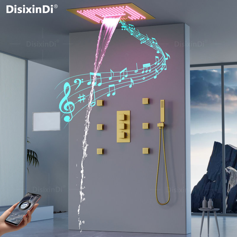 Ensemble de pomme de douche 16 pouces avec système de douche thermostatique à pluie