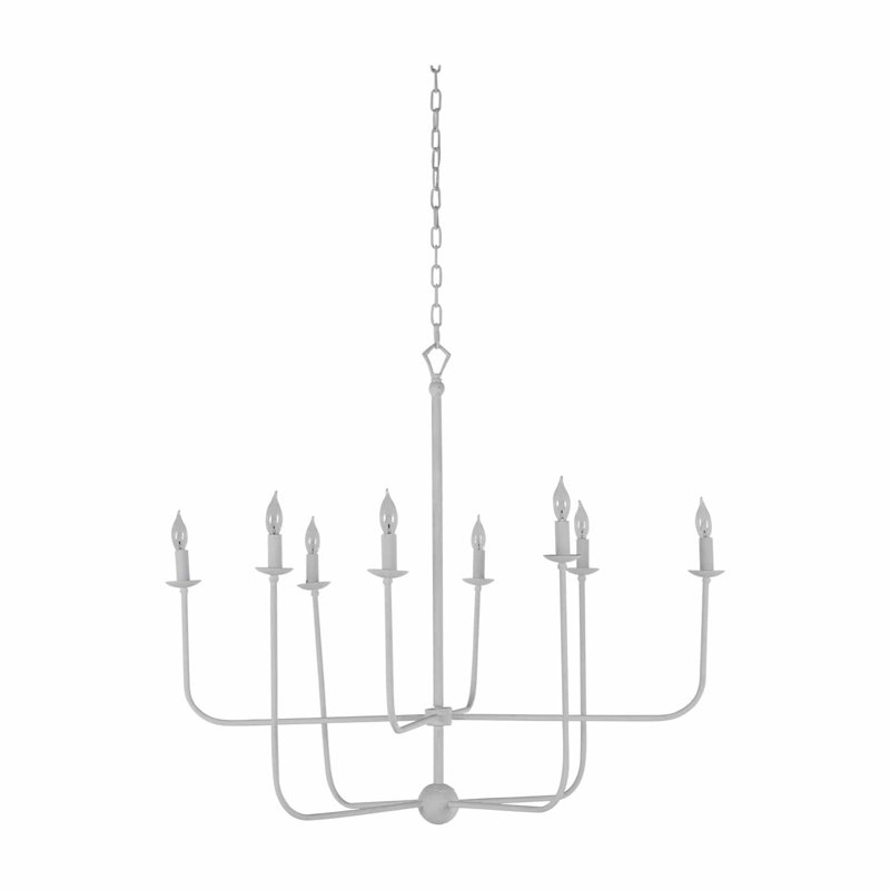 Lilly 8 - Light Candle Style Chandelier, Plaster White