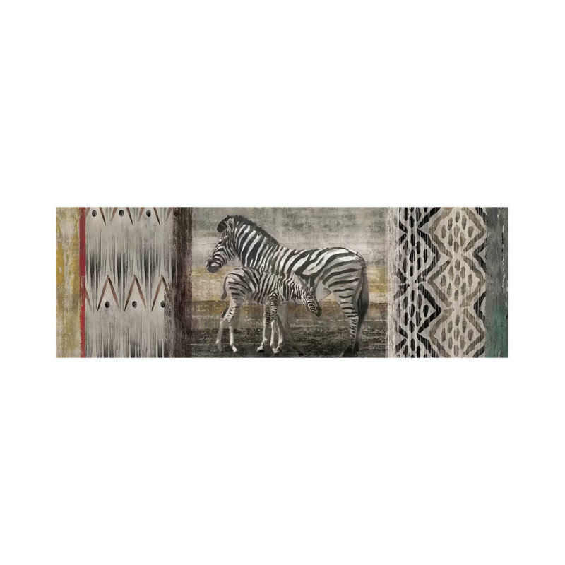 Tribal Zebras by Edward Selkirk - Wrapped Canvas Panoramic Gallery-Wrapped Canvas Giclée, 182.88 cm H x 60.96 cm W