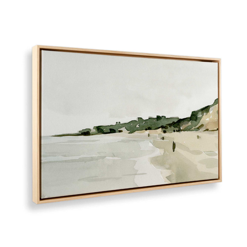 «Misty Morning on the Beach», reproduction sur toile dans un cadre, H 20,75 po x l 30,75 po, 1