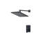 Rivera Matte Black LED Rainfall Shower with Wall Mount and Mixer