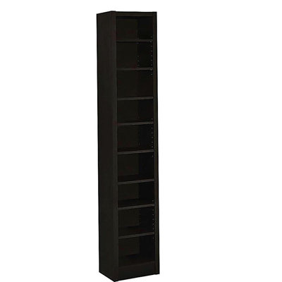 Rectangular 8-shelf Bookcase With 2 Fixed Shelves, Cappuccino