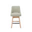 Ensemble de 2 tabourets de bar pivotants à 360°, hauteur comptoir 66 cm, avec dossier, revêtus de tissu bouclé moderne et dotés de pieds en bois massif, pour îlot de cuisine, vert.-2015039198