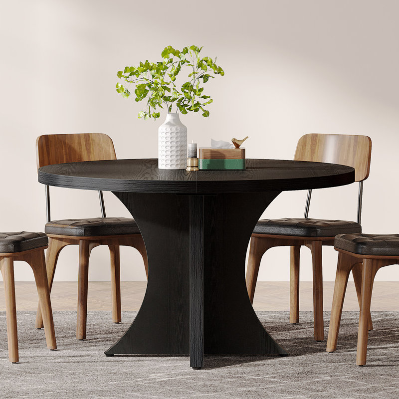 Daziyah Round Dining Table, Black