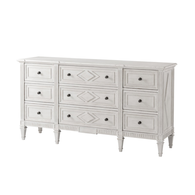 Laurent 9 - Drawer Solid Wood Dresser, Nora